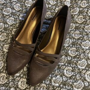Kim Rogers Brown Textured Flats